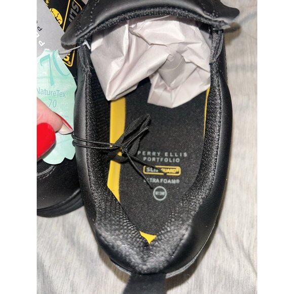 Perry Ellis Portfolio Black Slip Guard Ultra Foam Slip On Work Shoes Size 13 W - Picture 5 of 5